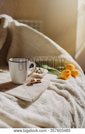 Morning Routine, Miracle Morning, New Day Concept. Best Ritual And Habits. Cup Of Coffee, Whole Grai