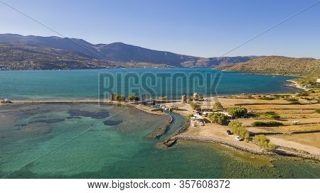Aerial View Of Spinalonga Island, Crete, Greece