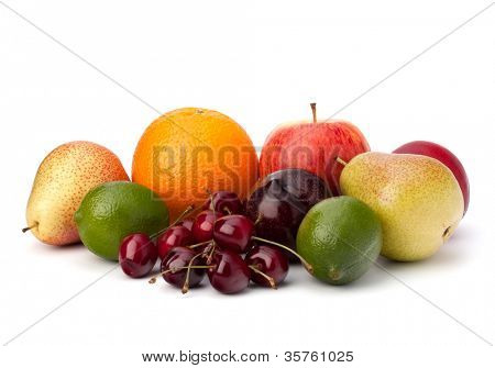 Fruit verscheidenheid geïsoleerd op witte achtergrond