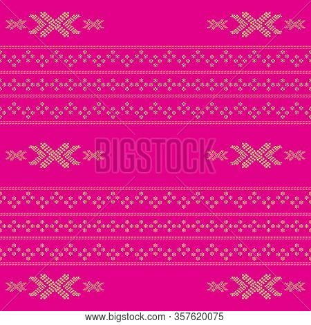 Seamless Geometric Background Motif Ulos Batak. Seamless Traditional Textile Bandhani Sari Border. C