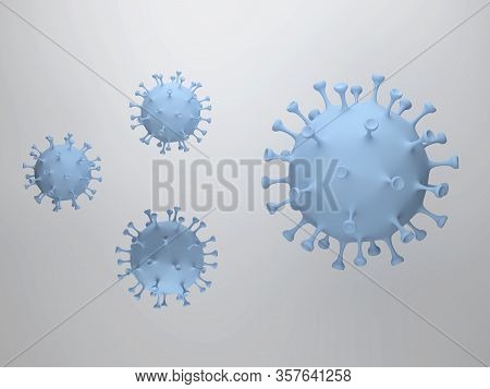 Coronavirus In Blue 3d Infography  3d Asian