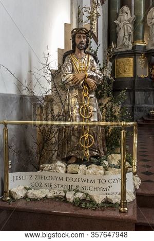 Czestochowa, Poland, March 19, 2020: Interior Of The Jasna Gora Basilica (also The Basilica Of The F