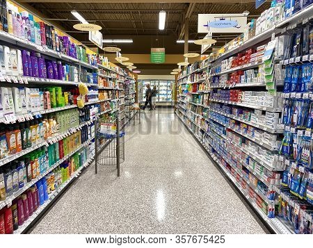Orlando,fl/usa - 3/4/20:  Health And Beauty Aisle Of A Publix Grocery Store Ready To Be Purchased By
