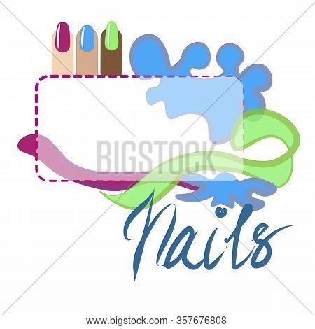 Design Nails Frame And Inscription Banner Pattern