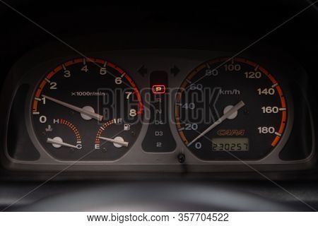 Honda Capa- Car Panel, Digital Bright Speedometer, Odometer And Other Tools. Novosibirsk, Russia - M