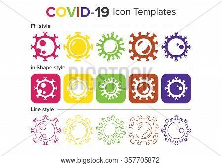 Icon Templates Of Coronavirus In Vector Material