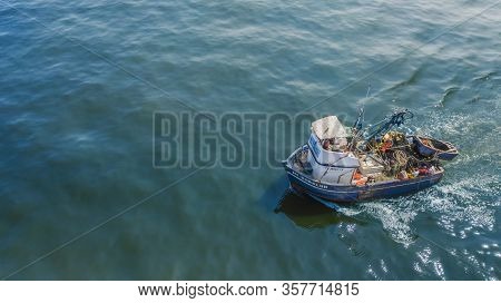 Callao, Lima, Peru - 2020: fisherman in coasts of Callao 2020 in Lima, Peru