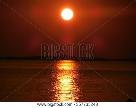 Wonderful Sunset With Nice Reflections In Croatia