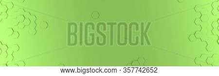 Abstract Modern Green Honeycomb Background, 3d Rendering