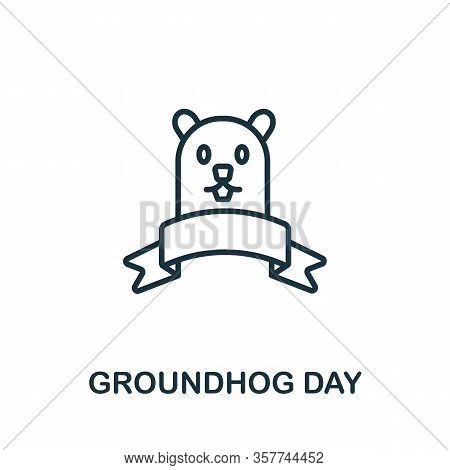 Groundhog Day Icon From Hollidays Collection. Simple Line Groundhog Day Icon For Templates, Web Desi