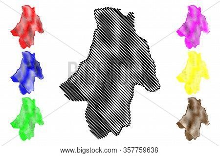 Kocani Municipality (republic Of North Macedonia, Eastern Statistical Region) Map Vector Illustratio