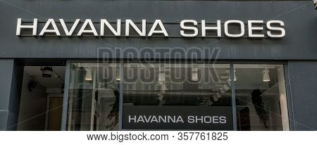 Aarhus, Denmark - 24 March 2020: The Logo Of The Havanna Shoes Building In Aarhus.