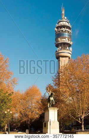 Santiago, Region Metropoltana, Chile - June 28, 2009: Entel Communication Tower And General San Mart
