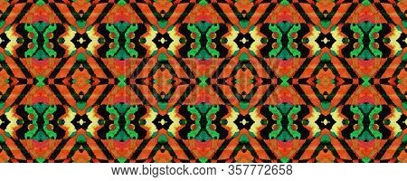 Paintbrush Native Background. Ikat Geometric Swimwear Pattern. Rectangle Geo Rapport. Ethnic Seamles