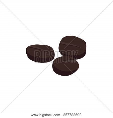 Brown And Black Coffee Beans Vector Isolated, Espresso, Cappuccino