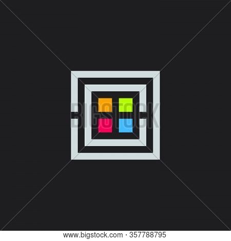 Letter Cc Square Geometric Windows Design Logo Vector
