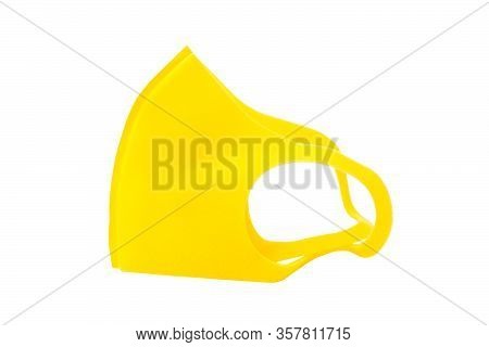 Yellow Anti -virus Mask In White Background
