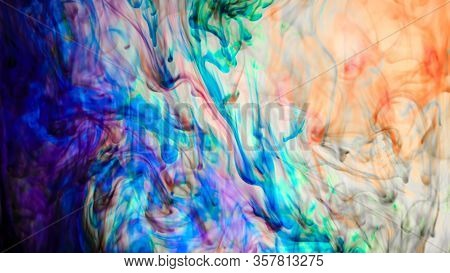 Abstract Colorful Paint Ink Explode Diffusion Psychedelic Blast Movement