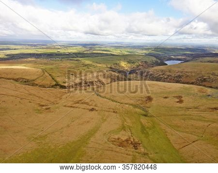 Aerial View Of Meldon Reservoir, Dartmoor, Devon