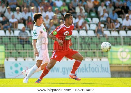 KAPOSVAR, Ungheria - 4 agosto: Tamas Horvath (in bianco) in azione a un Championsh nazionale ungherese
