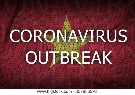 Vietnam Flag And Coronavirus Outbreak Inscription. Covid-19 Or 2019-ncov Virus