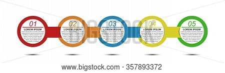 5 Step Color Infographic, Stage Or Level To Illustrate Business Plan, Reporting, Development Concept