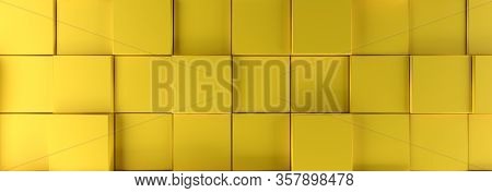 Abstract Modern Background With Yellow Cubes , 3d Rendering