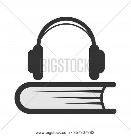 Vector Icon, Headphones And Book. Stock Illustration For Websites, Applications And Logos.