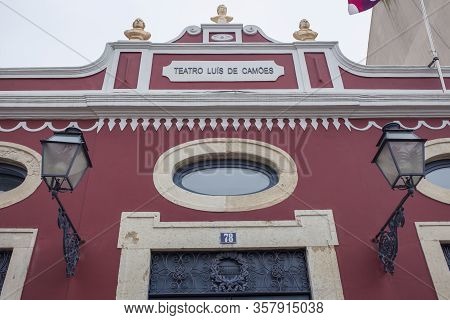 Lisbon, Portugal - March The 1st, 2020: Luis De Camoes Theater Building. This Place Programmes Exclu