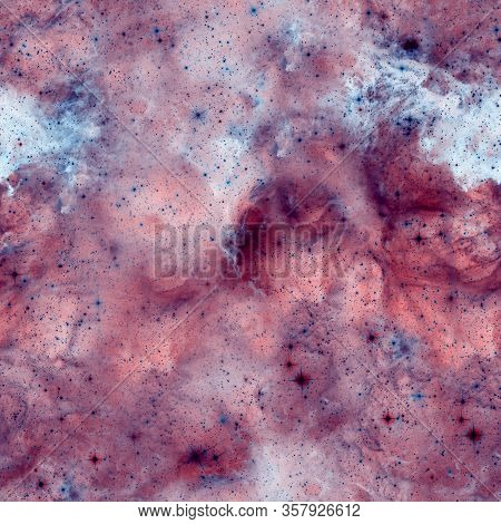 Galaxy Pattern Repeated Design. Red Abstract Background. Galaxy Pattern For Wrapping Paper, Fabric O