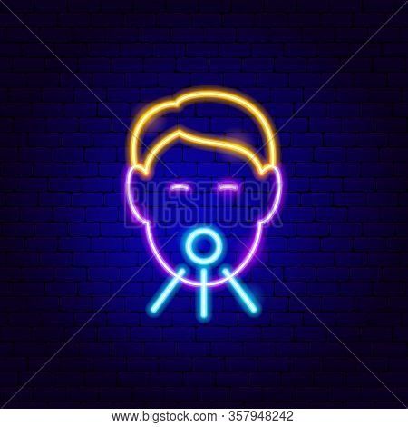 Head Cough Neon Sign. Vector Illustration Of Medical Promotion.