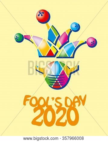 Fools Day Logo Harlequin Patterned Hood And Respirator
