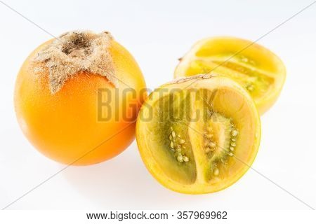 Lulo Or Naranjilla Fruit On White