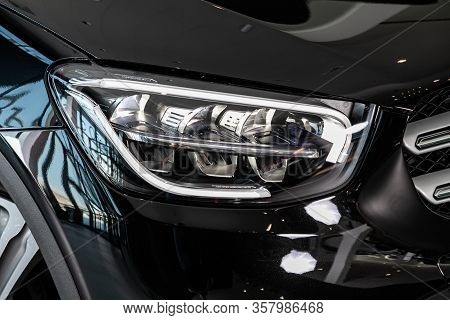 Mercedes-benz Glc-class -close-up Of The Headlight, Bumper, Wheel  .novosibirsk, Russia - March 07, 