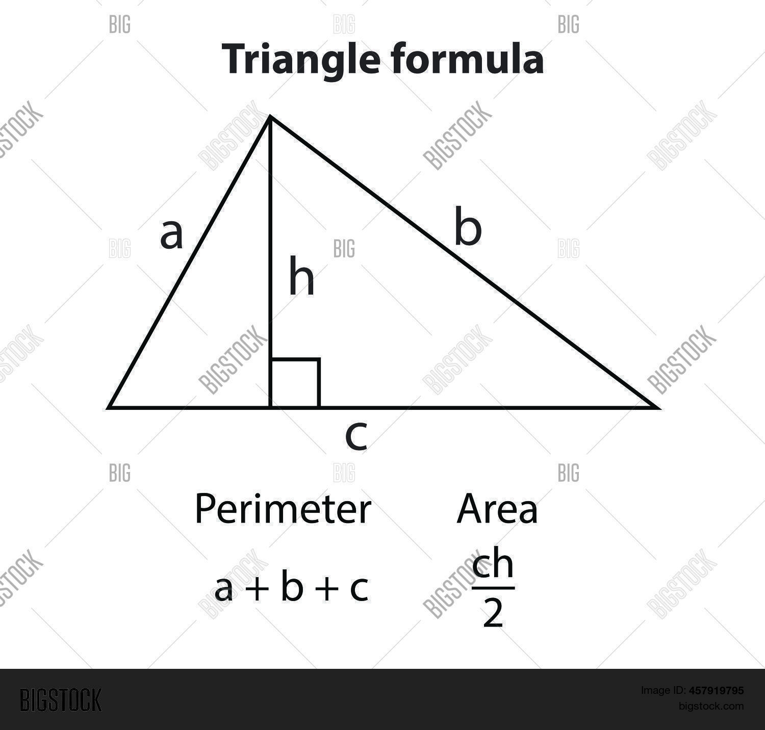 Triangle Area Formula Vector & Photo (Free Trial) Bigstock
