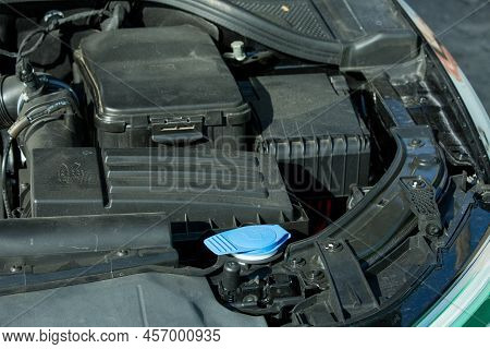 Dnepropetrovsk, Ukraine - 06.08.2022: Audi Q3 In Black. Subcompact Luxury Crossover Audi Q3. Close-u