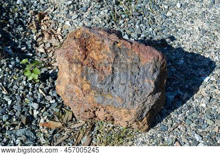 Natural Mineral - Piece Of Hematite Iron Ore, Haematite Stone. Natural Sample Of Iron Ore.
