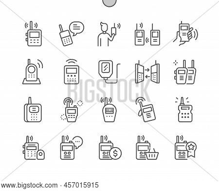Walkie Talkie. Portable Radio Transceiver For Communication. Military Equipment. Pixel Perfect Vecto