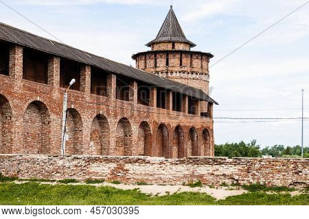 Kolomna Kremlin Walls And Marinkina Tower In Old Kolomna City On Summer Day