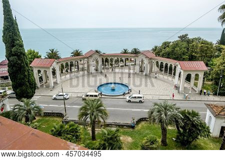 Colonnade Is The Main Attraction Of The City Of Gagra.