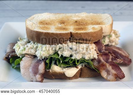 Chicken Salad Sandwich  With Lettuce And Bacon