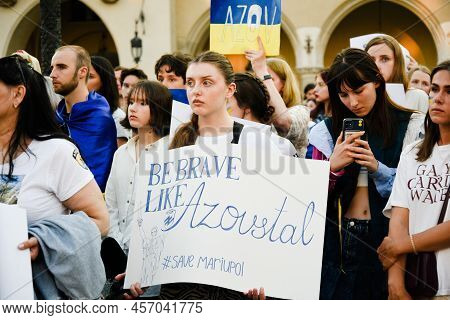 Krakow. Poland. 25.06.2022 International Peace Rally. Ukrainians Ask To Release Defenders From Azovs