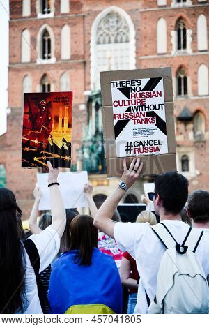Krakow. Poland. 25.06.2022 International Peace Rally. Ukrainians Ask To Release Defenders From Azovs