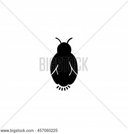 Firefly Logo Icon. Beautiful Firefly Spread Wings And Light At The End Of The Body.