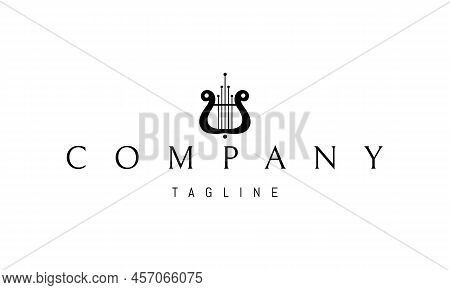 Vector Logo On Which An Abstract Image Of A Musical Instrument Harp.