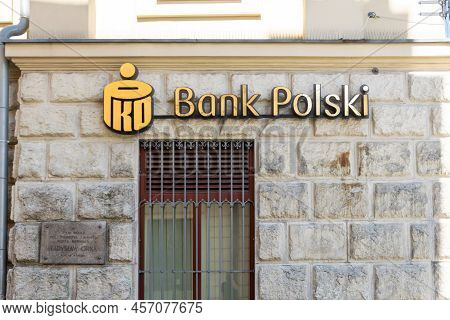 Krakow, Poland -22.06.2022- Pko Polish Bank In Krakow