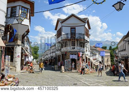View At The Town Of Gjirokastra On Albania