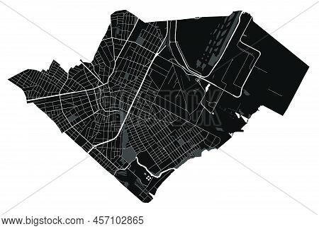 Elizabeth Map. Detailed Vector Map Of Elizabeth City Administrative Area. Cityscape Poster Metropoli