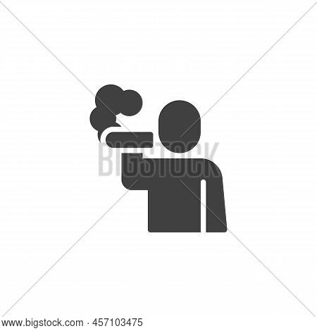 Man Smoking A Cigarette Vector Icon. Filled Flat Sign For Mobile Concept And Web Design. Igarette Sm