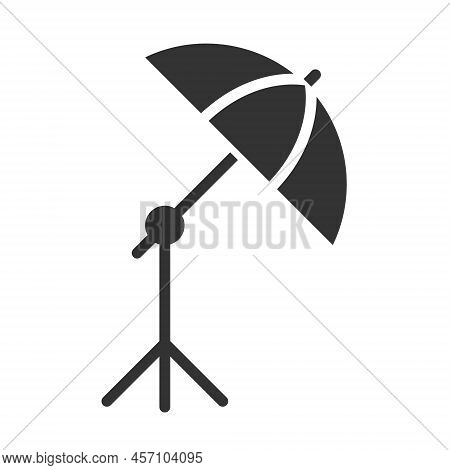 Flash Umbrella For Studio Photography Vector Icon Isolated On White Background. Flash Umbrella Stock
